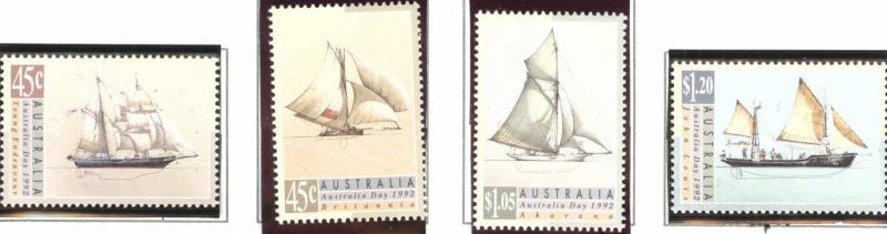 AUSTRALIA Scott 1249-1252 MNH** 1992 Sailing Ship set
