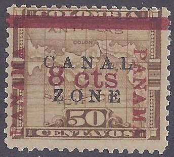 Canal Zone scott #19D Mint PH OG VF