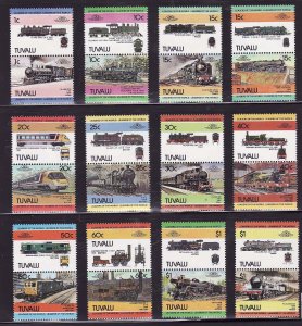 Tuvalu-Sc#235-46- id7-unused NH set-Trains-Locomotives-Handicrafts-1984-