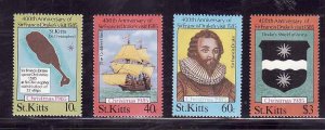 St. Kitts-Sc#173-6- id7-unsed NH set-Christmas-Maps-Ships-1985-