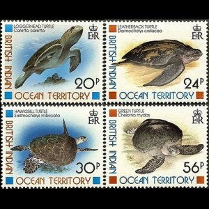 BR.I.O.T. 1996 - Scott# 181-4 Turtles Set of 4 NH