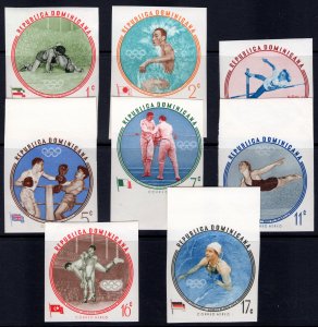 Dominican Republic 1960 ROME OLYMPIC GAMES Set(8) IMPERF. MNH Sc#525/29C115/7