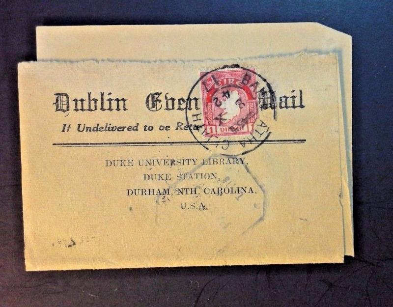 Ireland 1942 Censored Blank Letter to USA - Z782