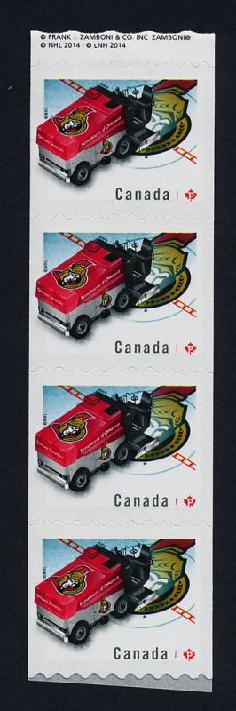 Canada 2780i End Coil Strip MNH Otawa Senators, Zamboni, Ice Hockey