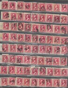 219 D Used 2c. Washingtion, Bulk lot of 864 Stamps, scv: $4,752