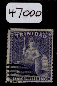 TRINIDAD QV SG59, 1s deep bluish purple, USED inc CERT. Cat £9000. H/S CANCELLED