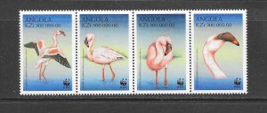 BIRDS - ANGOLA #1058 FLAMINGOS WWF MNH (ROW 4)