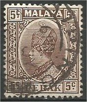 PERAK, 1936, used 5c, Sultan Iskandar. Scott 72