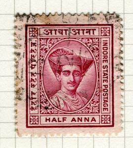 INDIA;   INDORE 1927 early Holkar II issue fine used 1/2a. value