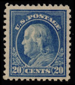 US Scott #515 - VF - 20c Franklin - Light Ultramarine - MNH - 1917