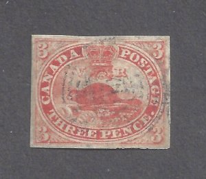 Canada # 1 EF USED 3d BEAVER LAID PAPER BS26393