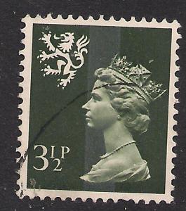 Scotland GB 1974 QE2 3 1/2p Olive Grey used SG S18 ( F32 )