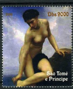 Sao Tome & Principe 2005 NUDE PAINTING BOUGUEREAU 1v Perforated Mint (NH)