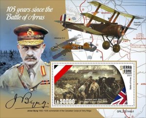 Sierra Leone - 2022 WWI Battle of Arras - Stamp Souvenir Sheet - SRL220144b1