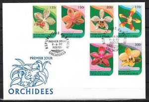 Benin, Scott cat. 973-978. Orchids issue. First Day Cover. ^