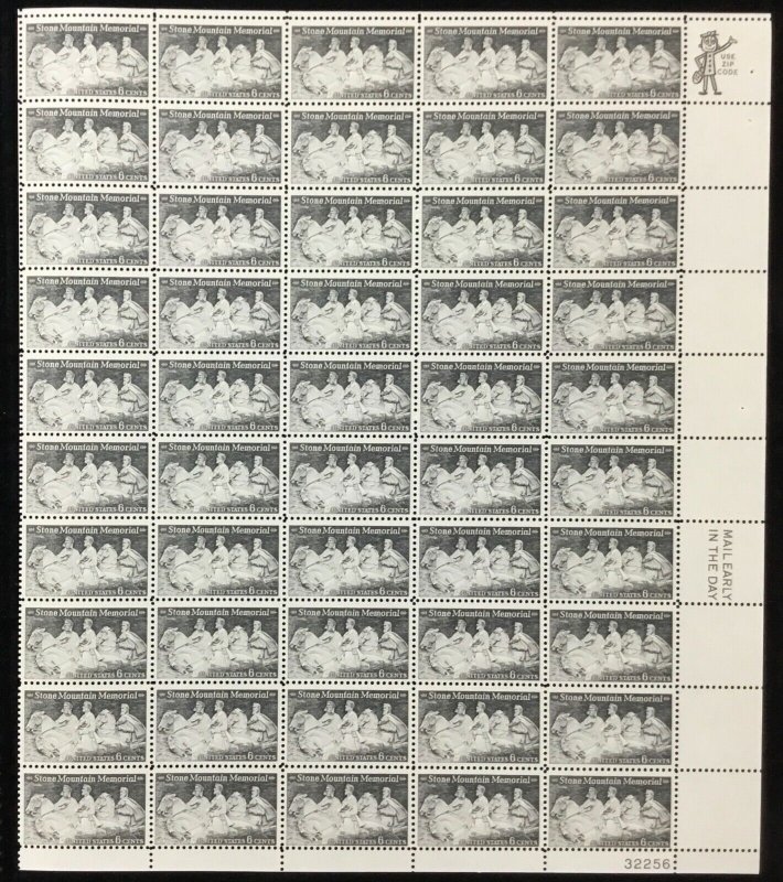 1408    Stone Mountain Memorial   MNH 6 Cent  Sheet of 50     Issued in 1970  