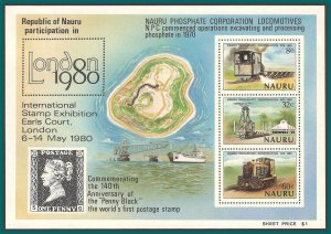 Nauru Stamps 1980 Phosphate Locomotives, MS, MNH 216a,SGMS227