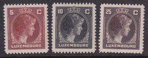 Luxembourg (1944) Sc 218, 219, 220 MH