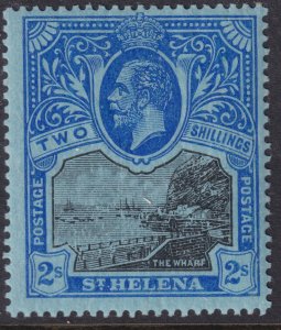 Sc# 69 St. Helena 1912- 1916 KGV The Wharf 2/ issue MLH CV $50.00 Stk #1