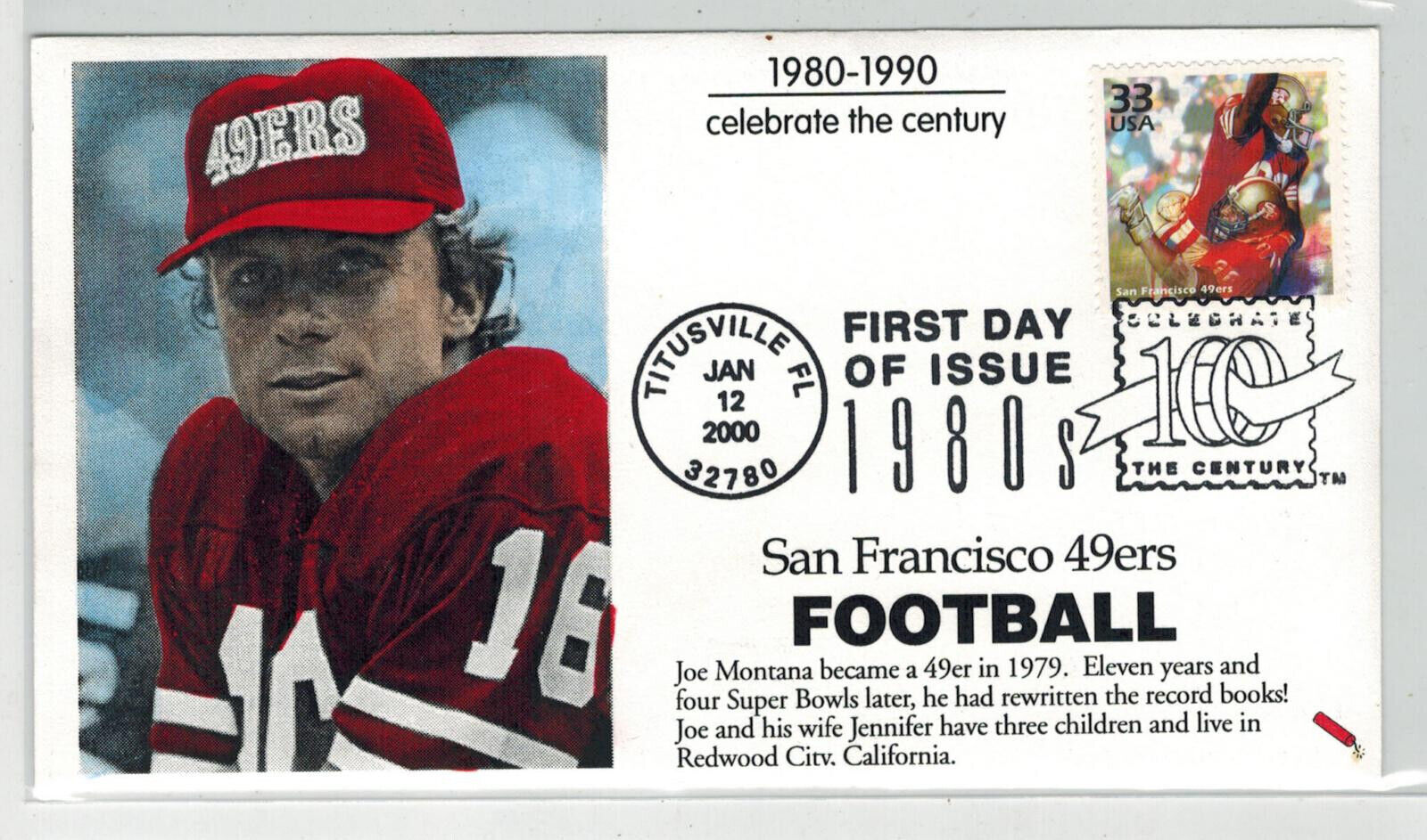 Dynamite Handpainted or Tinted Football JOE Montana San Francisco 49ers CTC  1980