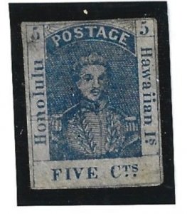 HAWAII Scott #5 Used Puker Face Forgery