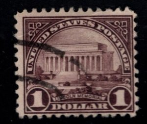 USA Scott 571 Used 1$ Lincoln Memorial stamp