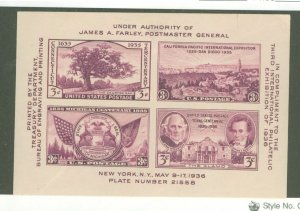 United States #774 Mint (NH) Souvenir Sheet