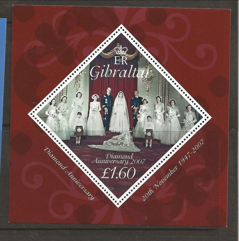 Gibraltar Sc 1071 NH issue of 2007-Royal family wedding- Sc$8.50