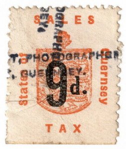 (I.B) Guernsey Revenue : Sales Tax 9d (German Occupation) 