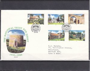 Jersey, Scott cat. 399-403. National Trust-Views issue. First day cover. ^