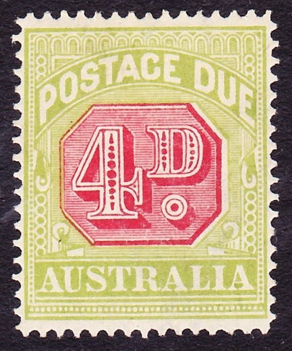 Australia, SG D96 (Scott J55a), Unused OG HR, 4d, P.14 Wmk 10