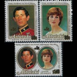 AITUTAKI 1981 - Scott# B35-7 R.Wedding IYDP Set of 3 NH