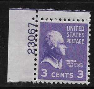 #807 MNH Plate # Single