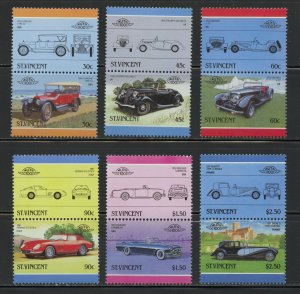 St Vincent Scott 906-911 MNHOG Se-Tenant Pairs - 1986 Cars Issue - SCV $7.00