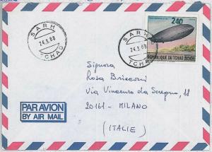 29742 - TCHAD CHAD - POSTAL HISTORY - Cover to ITALY  1987 Zeppelin AVIATION