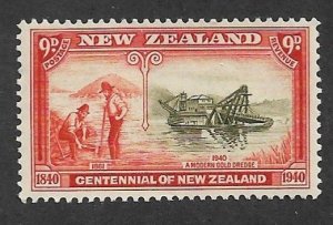 1940 New Zealand 240 9d Gold Mining & Dredging MNH