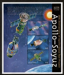 Lesotho 2000 - Space Apollo Soyuz - Sheet of 3 Stamps - Scott #1241 - MNH