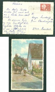 Denmark. Postcard 1972. Holstebro 60 Ore King. Farm,Cows,Farmer. Randers