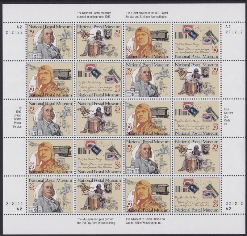 2782a National Postal Museum Sheet MNH