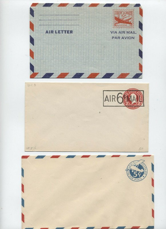 3 unused earlier airmail stationery items [y6598]