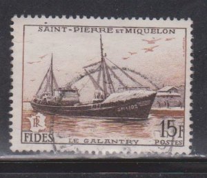 ST PIERRE & MIQUELON Scott # 350 Used - Fish Freezer Trawler Le Galantry