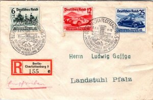 SCHALLSTAMPS GERMANY 1939 POSTAL HISTORY WWII REG COVER COMM SPECIAL CANC BERLIN