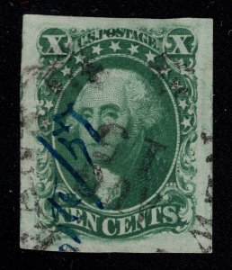 US SCOTT #15 USED W/W.T.C. CERT GRADED 95J XF/SUP JUMBO HUGE STAMP!