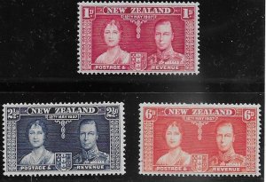 NZ 1935 Silver Jubilee. Set of three. VF. M(NH)