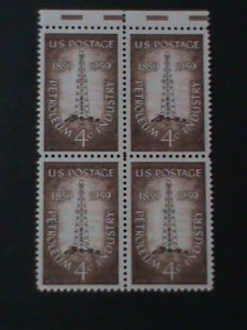 ​UNITED STATES--SC#1134 CENTENARY OF 1ST OIL WELL MNH-BLOCK-VF-59 YEARS OLD