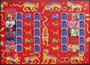 LS137 GB 2021 Lunar new year, year of the tiger smiler sheet UNMOUNTED MINT