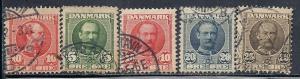 Denmark #71-75 ( U)  CV $2.90