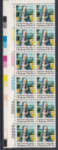 1799 Christmas Plate Block MNH