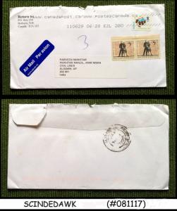 CANADA - 2012 AIR MAIL ENVELOPE TO INDIA WITH STAMPS