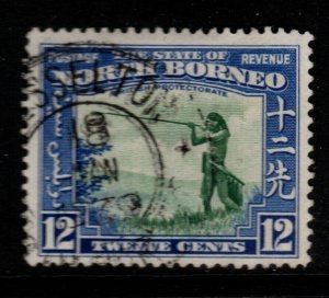 NORTH BORNEO SG310 1939 12c GREEN & ROYAL BLUE FINE USED